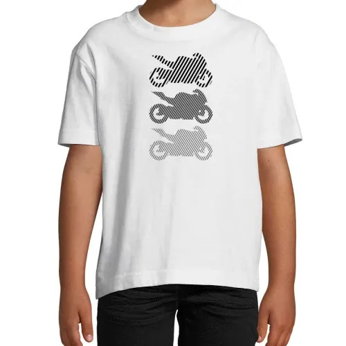 Motorrad hoch3 schwarz T-Shirt Kinder Imperial