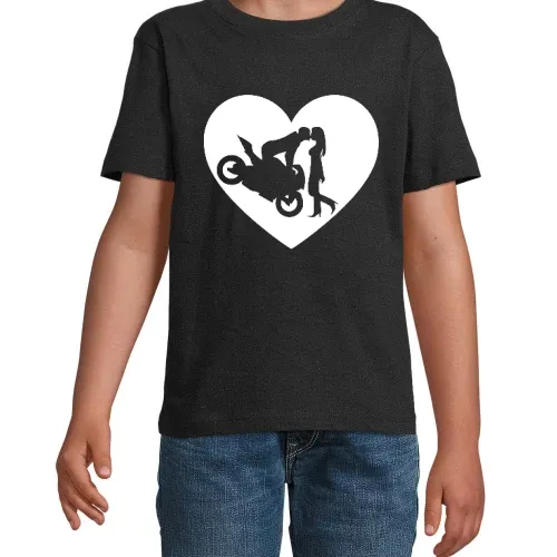 Motorradkuß Herz T-Shirt