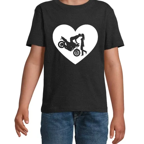 Motorradkuß Naked Bike Herz T-Shirt