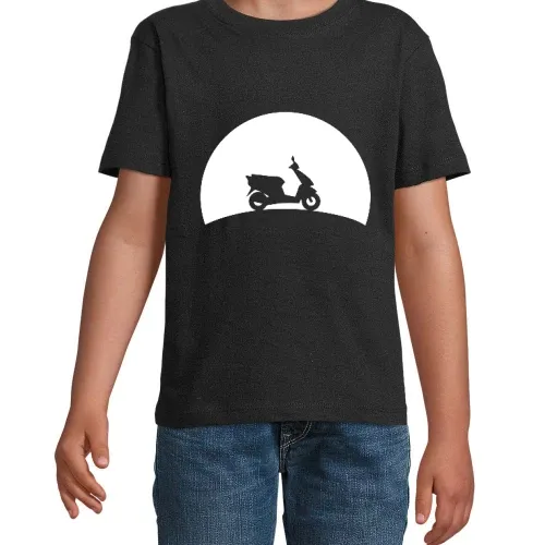 Motorroller im Sonnenuntergang T-Shirt Kinder Imperial