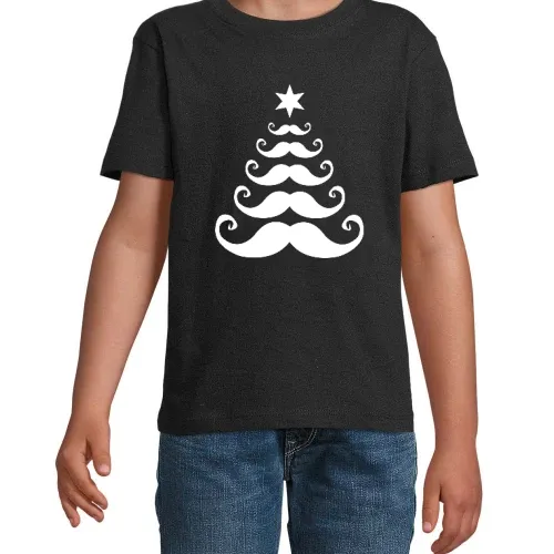 Moustache Weihnachtsbaum T-Shirt