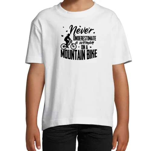 Never Underestimate A Woman On A Mountain Bike T-Shirt