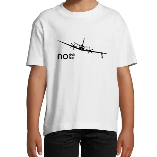 no risk no fun Flugzeug Kinder T-Shirt