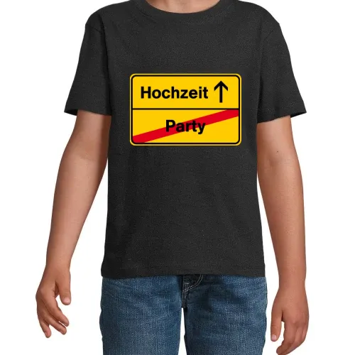 Ortsausgangsschild Hochzeit Party T-Shirt