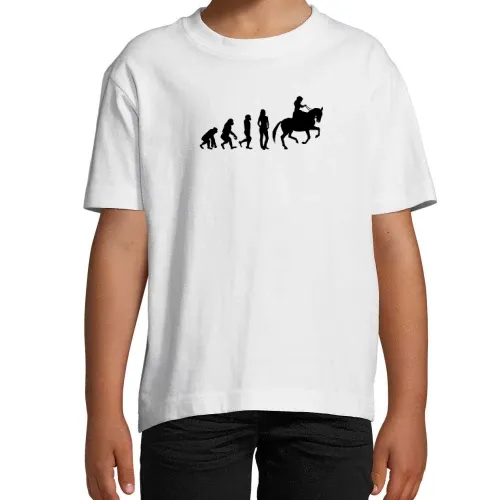 Pferde Reiterin Evolution Pferdeliebe Reiten T-Shirt Kinder Imperial