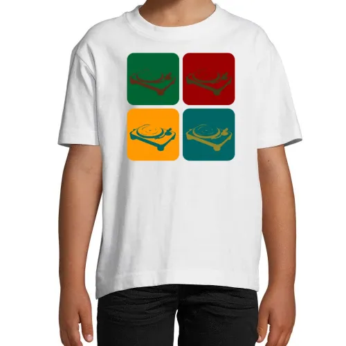Plattenteller DJ Pult Warhol T-Shirt Kinder Imperial