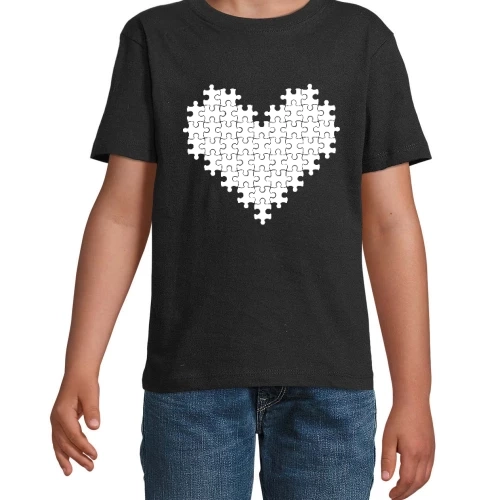 Puzzle Herz Kinder T-Shirt Puzzle Herz T-Shirt