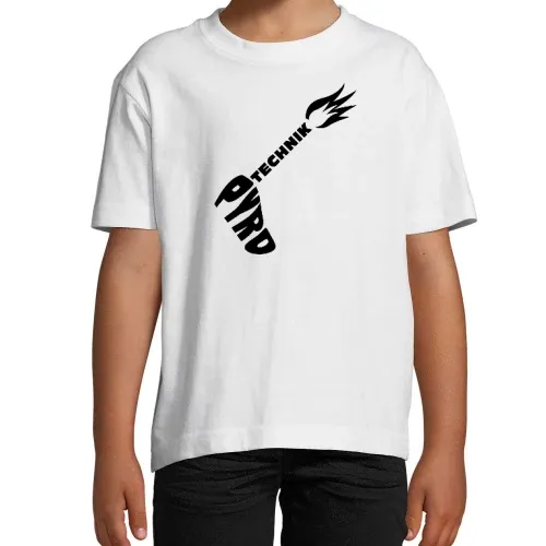 Pyrotechnikhand in Schrift Kinder T-Shirt