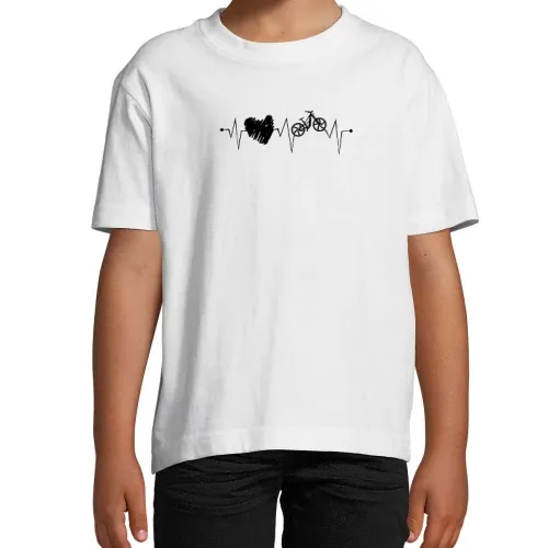 Radfahren mit Herz MTB Fahrradfahrer Herzschlag T-Shirt Kinder Imperial