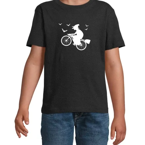 Radfahrer Fahrradfahrer Hexe Besen Halloween Witch T-Shirt Kinder Imperial