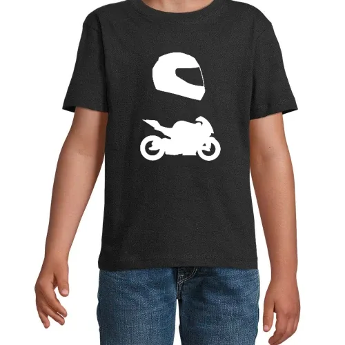 Rennmotorrad mit Helm T-Shirt