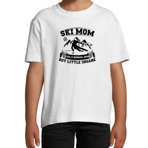Ski Mom Little Insane Skifahrer Skifahren T-Shirt Kinder Imperial