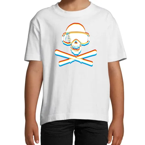 Ski Skulls mit Farbe 3D T-Shirt Kinder Imperial