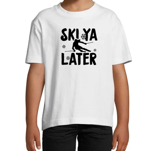 Ski Ya Later Skifahrer Skifahren Skiurlaub T-Shirt Kinder Imperial