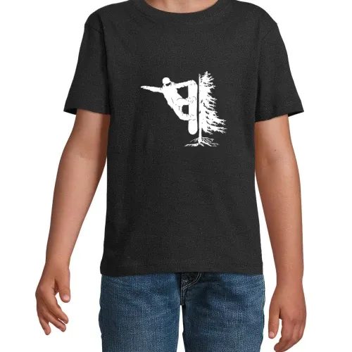 Snowboarder Off Piste Baum Snowboarden Boarder T-Shirt Kinder Imperial