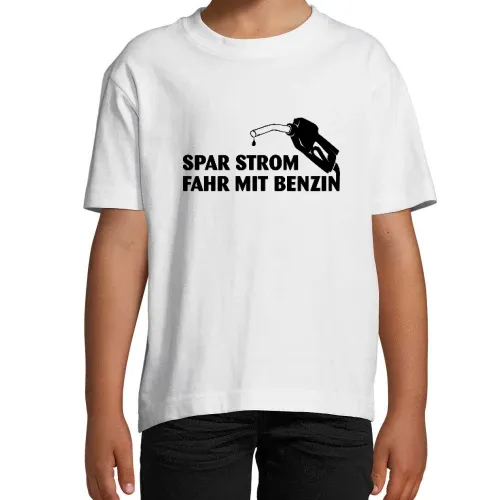 Spar Strom, fahr mit Benzin T-Shirt Kinder Imperial
