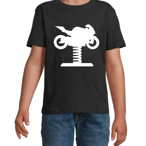 Spielplatzmotorrad zum Wackeln mit Feder Kinder T-Shirt Spielplatzmotorrad zum Wackeln mit Feder T-Shirt