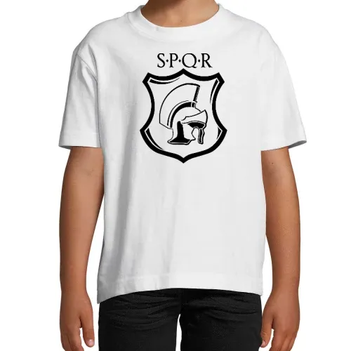 SPQR Römischer Helm auf Wappen Kinder T-Shirt