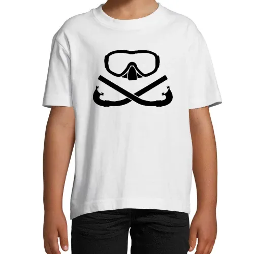 Taucherbrille mit gekreuzten Schnorchel Kinder T-Shirt