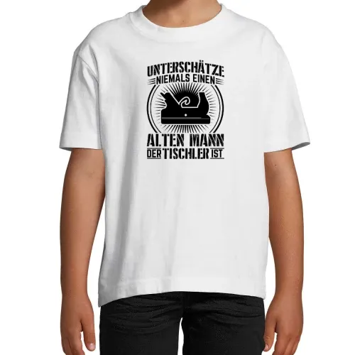 Tischler Mann Basteln Zimmermann Handwerker Hobel T-Shirt Kinder Imperial