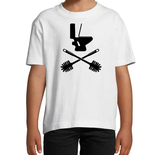 Toilette mit Klobürste Kinder T-Shirt