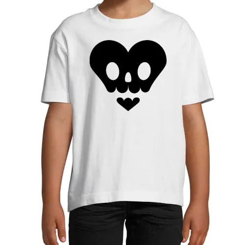 Totenschädel in Herzform Kinder T-Shirt Totenschädel in Herzform T-Shirt