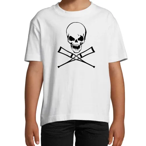 Totenschädel mit Krücken Kinder T-Shirt