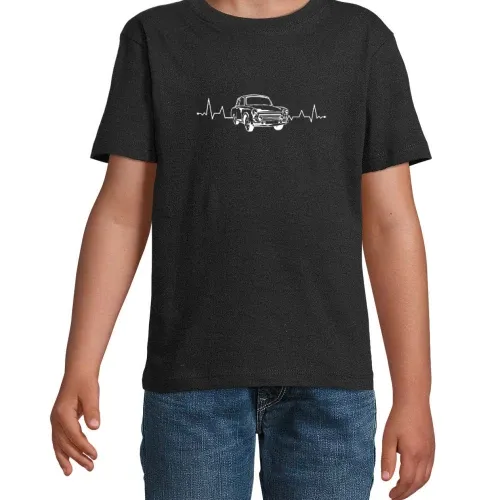 Trabi Herzschlag - DDR Fahrzeug Ossi Pappe Puls Kinder T-Shirt