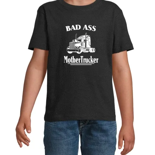 Truck Fahrer LKW Bad Ass Mother Trucker Spruch T-Shirt Kinder Imperial