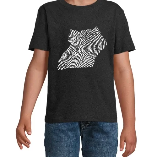 Uganda Fingerabdruck T-Shirt Kinder Imperial