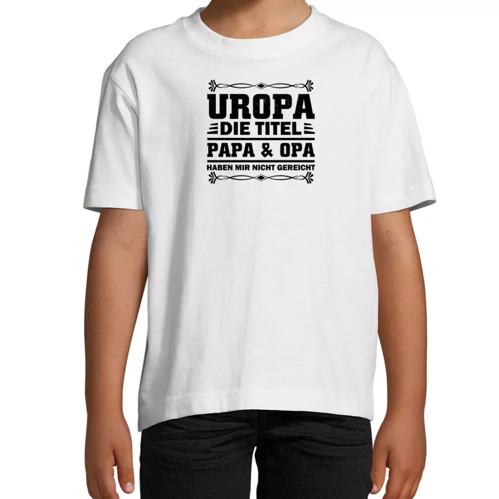  Kinder T-Shirt mit Aufdruck 'Uropa Opa Baby Papa Titel Opi Großvater Vatertag'