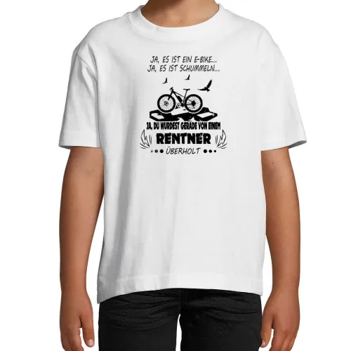 Von Ebike Rentner überholt - Fahrrad Rente Spruch T-Shirt Kinder Imperial