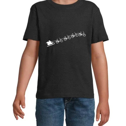 Weihnachtsschlitten aus fliegenden Klapprädern Kinder T-Shirt