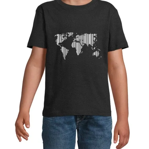 Welt als Barcode Kinder T-Shirt