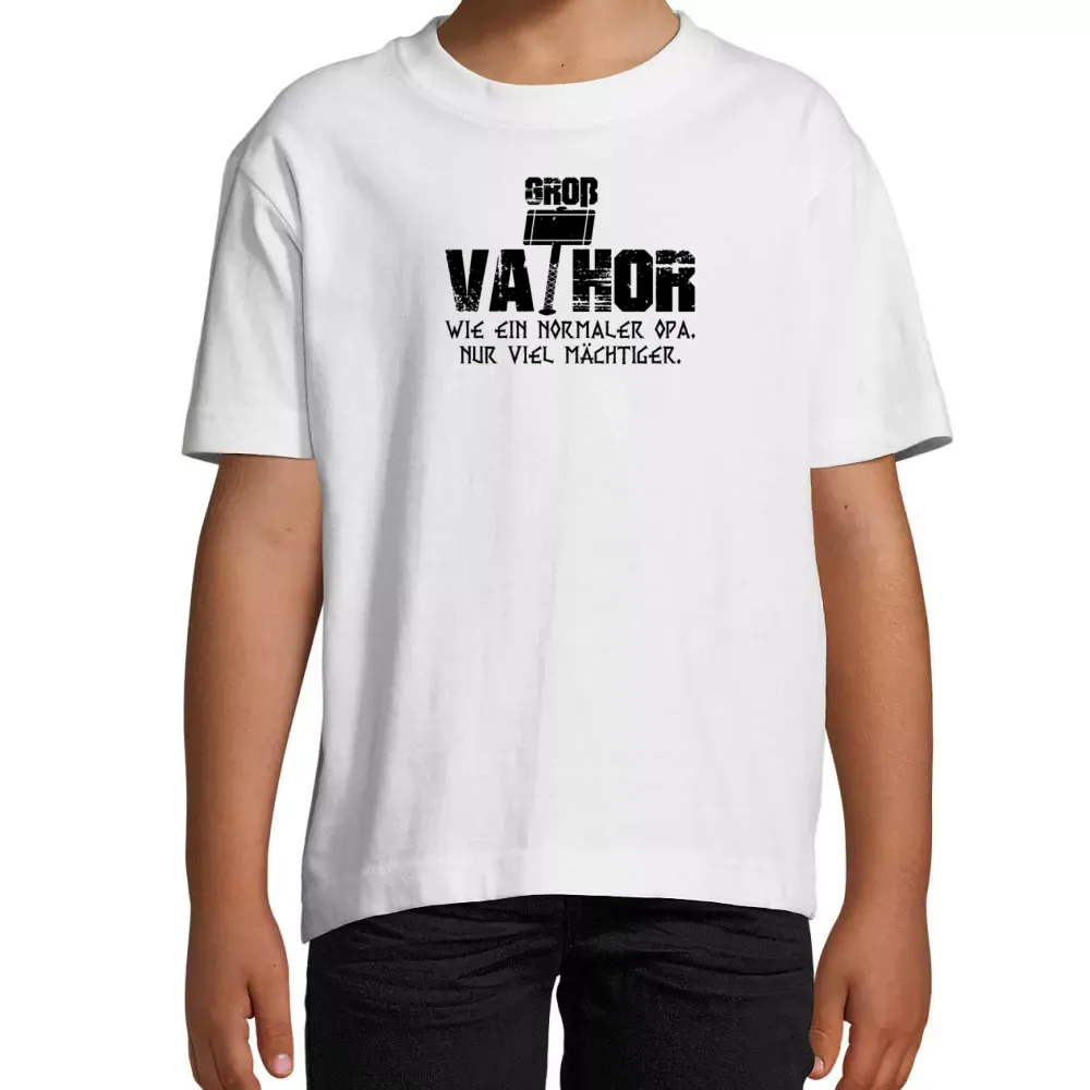  Kinder T-Shirt mit Aufdruck 'Wikinger Opa Großvater Groß-Vathor Opi Vatertag'