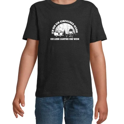 Wohnwagen Campingplatz Mann Liebt Camping und Wein Kinder T-Shirt Wohnwagen Campingplatz Mann Liebt Camping und Wein T-Shirt