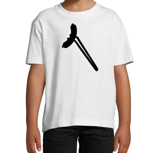 Wurst auf Grillzange T-Shirt Kinder Imperial