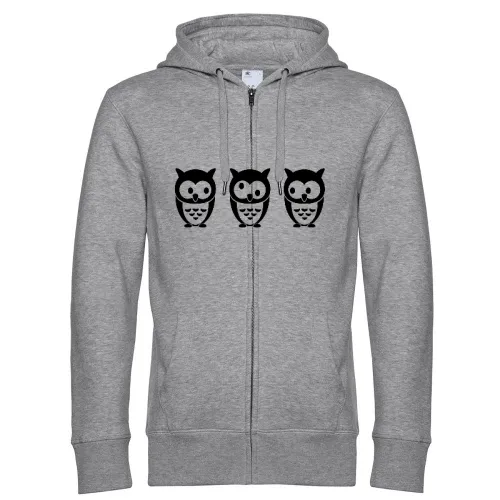 3 Eulen Männer Hoodie