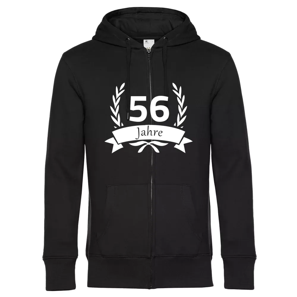 Kapuzenjacke Männer Hoodie mit Aufdruck '56 Geburtstag im Lorbeerkranz'