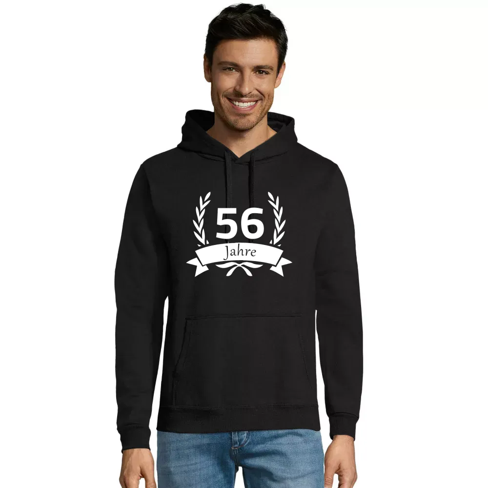 Kapuzenpulli Männer Hoodie mit Aufdruck '56 Geburtstag im Lorbeerkranz'