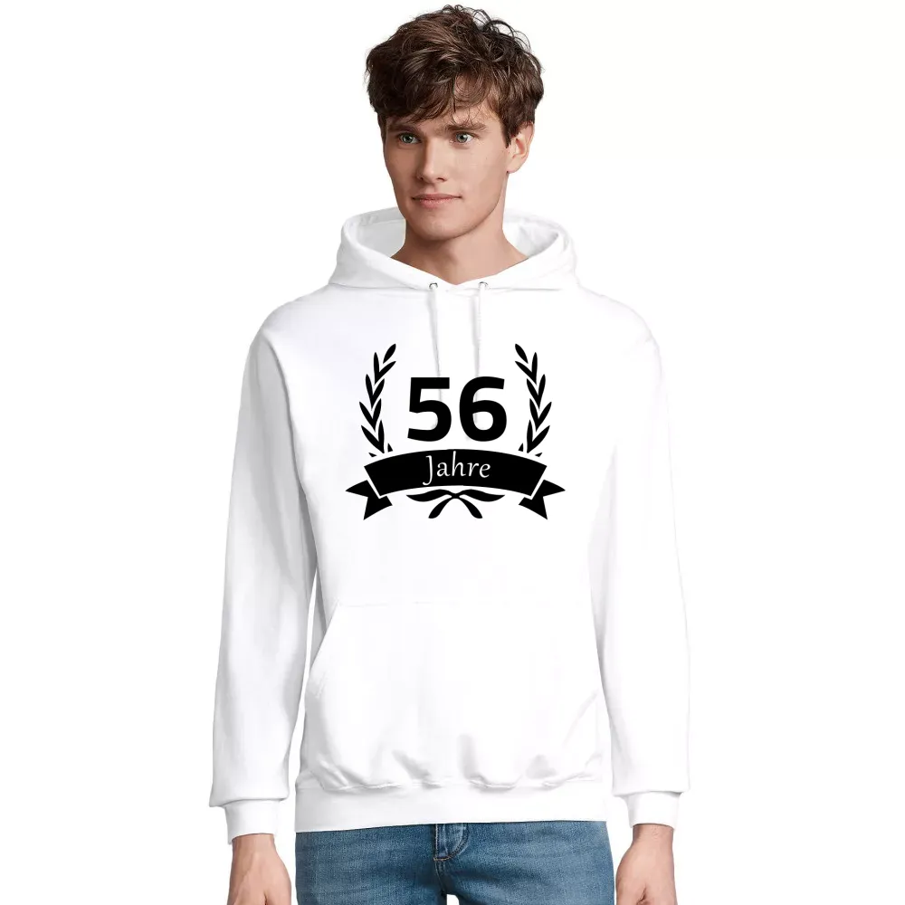 Kapuzenpulli mit Taschen Männer Hoodie mit Aufdruck '56 Geburtstag im Lorbeerkranz'