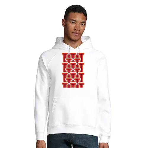 70er Jahre Style Streifen Hoodie Männer Stellar Bio