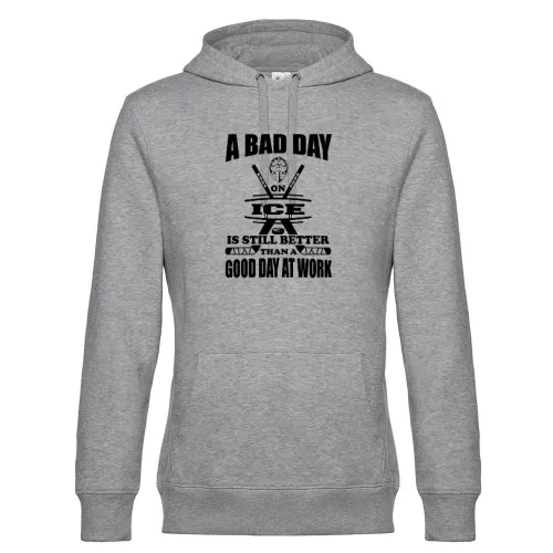 A Bad Day On Ice Eishockey Ice Hockey Spruch Hoodie Männer King Hooded