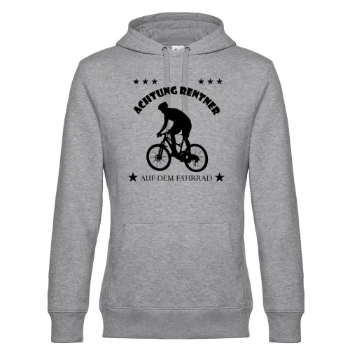 Achtung Rentner auf dem Fahrrad Hoodie Männer King Hooded