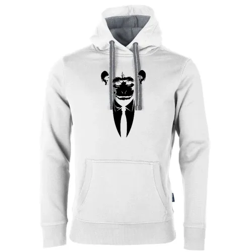 Affe im Anzug mit Banane Männer Hoodie