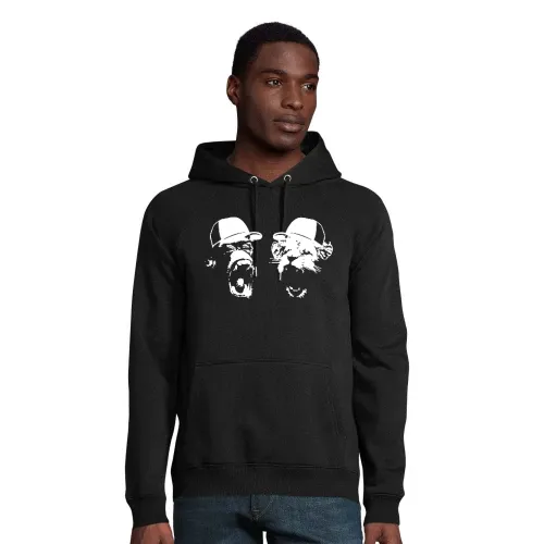 Affe und Löwe mit Basecap Männer Hoodie