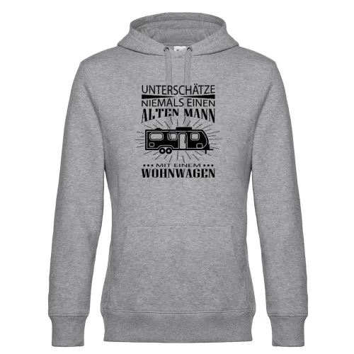 Alter Mann mit Wohnwagen Camping Rentner Hoodie Männer King Hooded