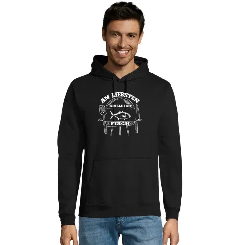 Am Liebsten Grille Ich Fisch Angler Griller Motiv Hoodie