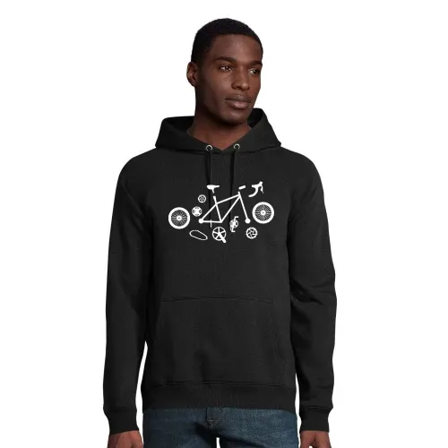 Anatomie Bike Fahrrad Teile Rahmen Bremse Lenker Männer Hoodie