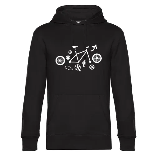 Anatomie Bike Fahrrad Teile Rahmen Bremse Lenker Männer Hoodie